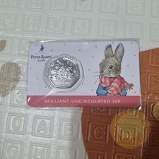 Peter Rabbit At Christmas 2023 50p Brilliant Uncirculated Coin - Sealed 