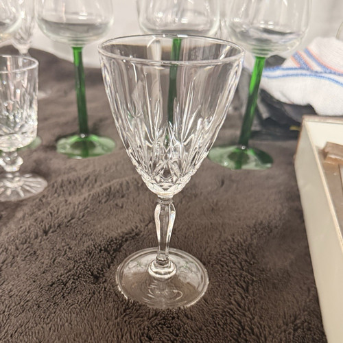 Vintage crystal wine - , glass