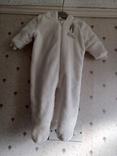 Peter Rabbit Fleece Snowsuit White/Cream Sizes 3-6 Months New