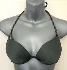 Beautiful Monsoon Green Plaited U-Wired Structured Halter Padded Bikini Top - 8