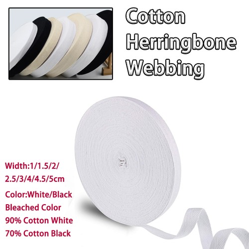 Cotton herringbone webbing - herringbone,