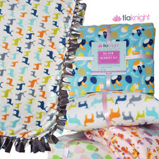 No-Sew Tie Blanket Kit Gift DIY | Double Sided Thick Fleece Throw