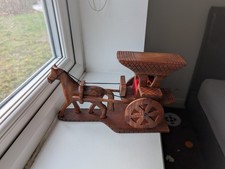Vintage wooden horse cart - wooden,