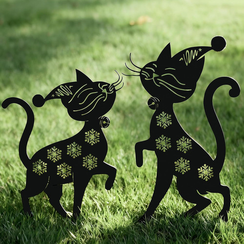 Metal funny cat garden decor - funny,