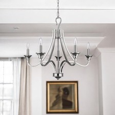 Nickel Candle Style Five Light