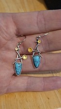 Vintage Silver Gypsy Boho Themed Dangle Earrings