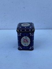 Tiny Blue Tea Tin - Vintage Tea Caddy