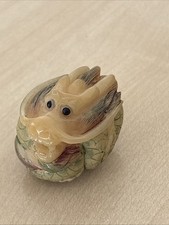 ANTIQUE JAPANESE CARVED NUT MYTHICAL CREATURE DRAGON @ 1900