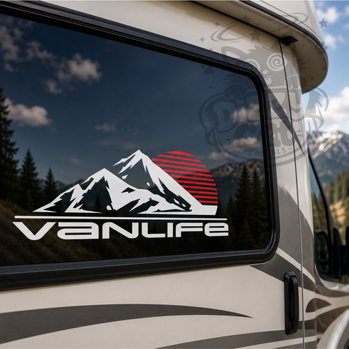 Vanlife mountain sunset - mountain, camper