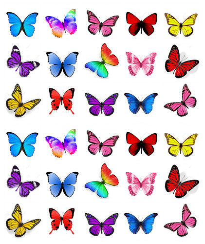Mixed colours butterflies 30 - mixed,