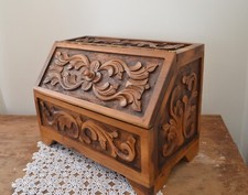 Walnut wood bread box, Hand