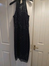 Ladies Beaded Navy Dress