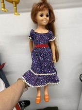 Vintage 1968 Ideal Toy  Crissy Doll 18” Red Grow Hair works Shoes Dress