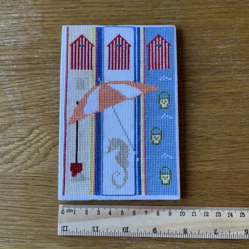Beach themed completed cross - beach,