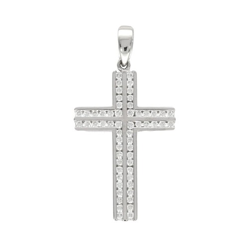 18ct white gold diamond - white, cross