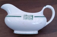 Vintage Green Banded SAUCE GRAVY BOAT Duraline Grindley Hotelware Co. England