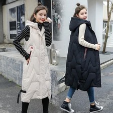 Womens Ladies Hooded Long Line