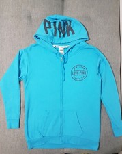 Victoria's secret Women blue Tracksuit jacket Sweater Jumper Hoodie size s m