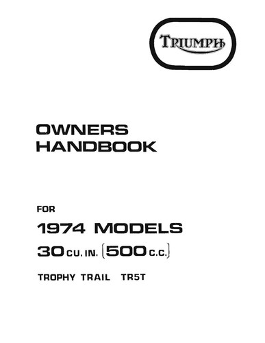 Triumph owners manual book - owners,