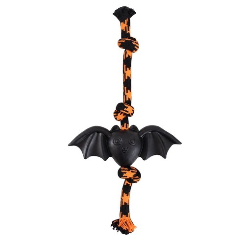Spooky rubber rope bat - rubber,