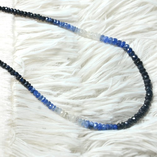 Blue sapphire faceted rondelle - blue,
