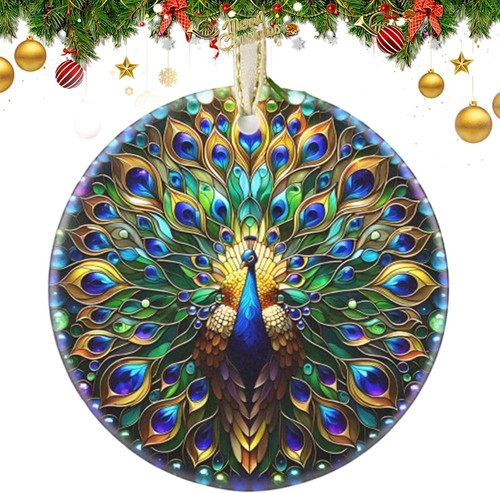 Peacock christmas ornaments - peacock,