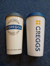 2 X Greggs The Bakers Travel Coffee Cups Different Designs Reusable Insulated