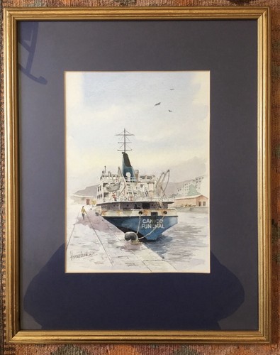 Vintage watercolour ship - ship, at