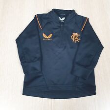 Glasgow Rangers Tracksuit Top Kids 2-3 Years Black 1/4 Zip Track Jacket Castore
