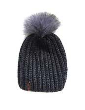 Fox Fur Pom Pom Hat Mixed Wool Funky Brand New With Tags 