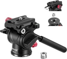 NEEWER Fluid Tripod Head with Handle & Arca Type QR, Panorama Drag Pan Tilt Head