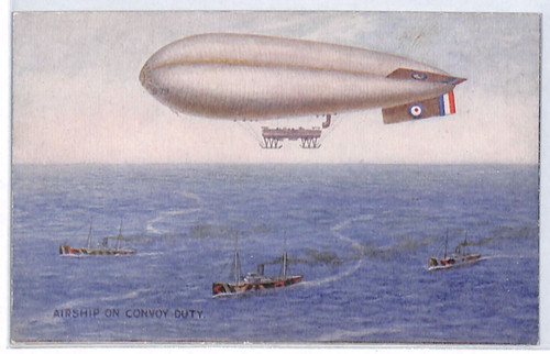 Airship ww1 postcard - gb,
