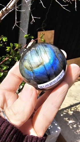 Labradorite crystal sphere orb - labradorite,