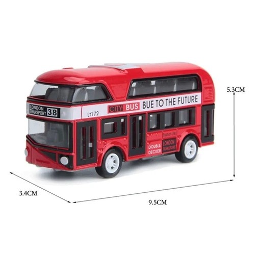 Double decker bus toy pull - double,