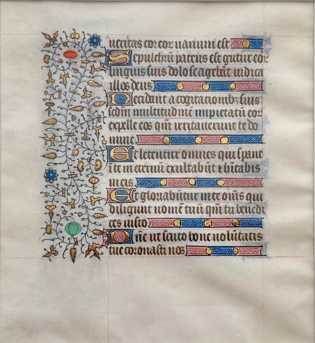 Illuminated manuscript leaf - manuscript,