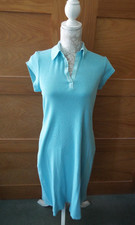 MARKS & SPENCER COTTON TURQUOISE SWIMSUIT/TANKINI COVER UP/BEACH DRESS - SIZE 12