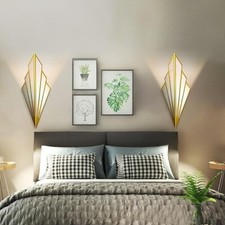 set of 2 Wall Lights Modern Wall Lamps Indoor Sconces decorative Lighting Gold 