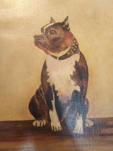 Antique dog painting 1915 - antique,