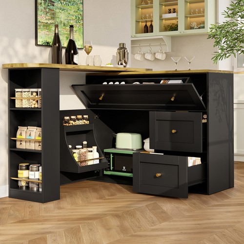 Kitchen island extendable bar - kitchen,