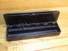 Antique Victorian Papier Mache Pencil Box / Writing box .Faded Samurai to lid