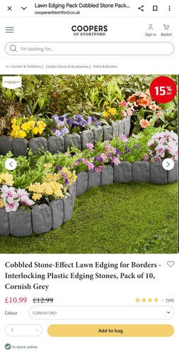 Cobbled stone effect lawn - cobbled,