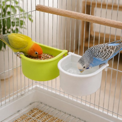 2pcs bird cage food water - 2pcs,