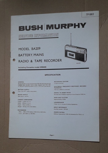 Bush murphy ba209 - murphy,