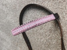 Velvet Colour Bling Browband. Diamante Sparkle. Blue Pink Purple. Pony Cob Full
