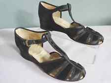 Vintage CC41 Shoes 1940s WW2 Era Ladies Sandals Black Satin Utility Mark UK 3½