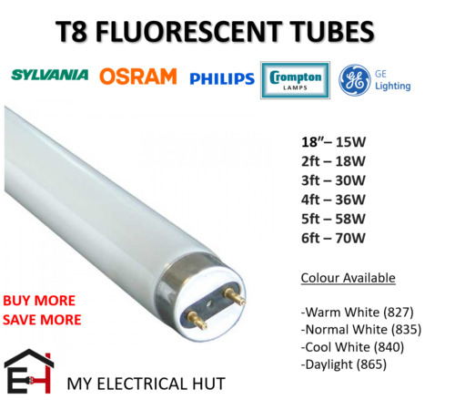 Fluorescent tube 2ft - t8,
