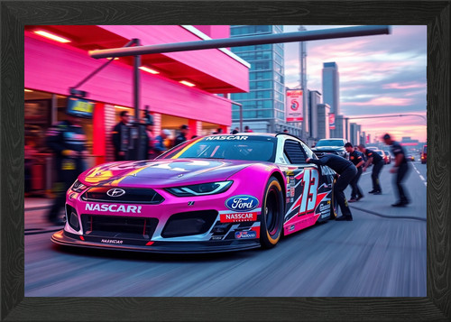 Nascar stock car pit - nascar, framed
