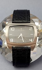 Mens Wristwatch Black Leather Strap By Jeff Banks London