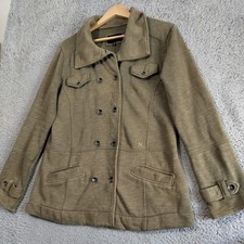 HURLEY Womens Utility Jacket UK L Large Olive Green Cotton 