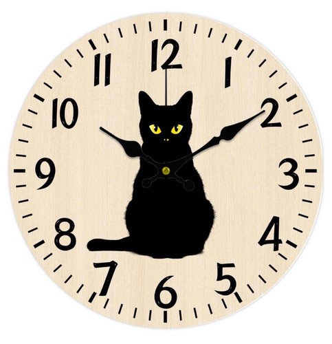 Black cat pattern - cat, wall